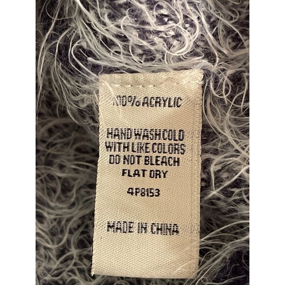 Cecico Womens Aztec Pattern Eyelash Sweater Large Southwest Black & White - Picture 5 of 13